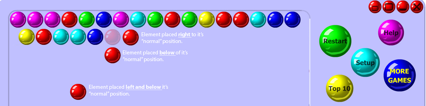 Bubble Shooter CSS Positioning - Relative